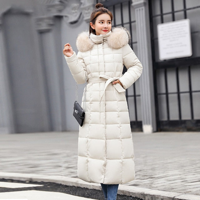 Long Parka with Fur Collar