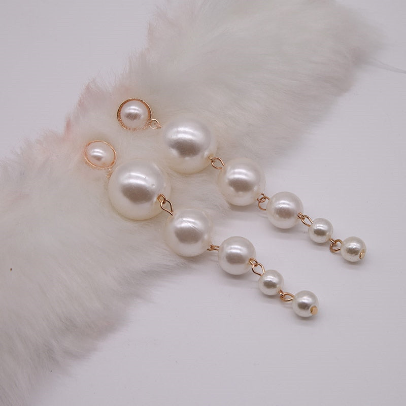 Elegant Layered Pearl Drop Earrings