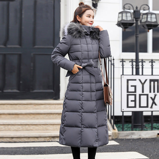 Long Parka with Fur Collar