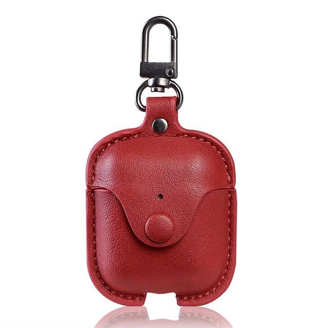 Leather Earpods Case with Clip