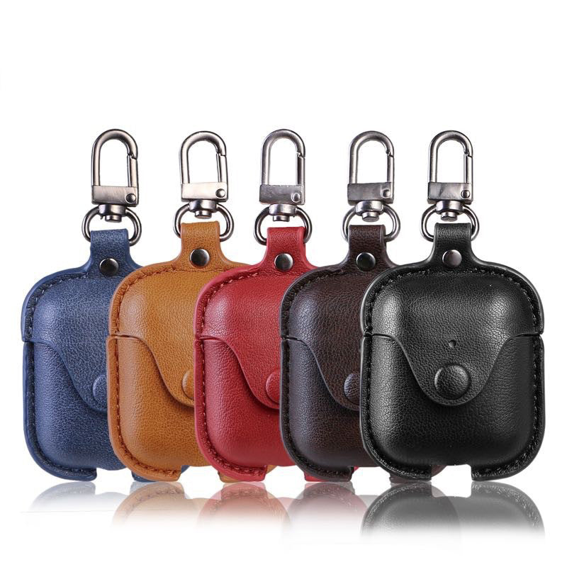 Leather Earpods Case with Clip