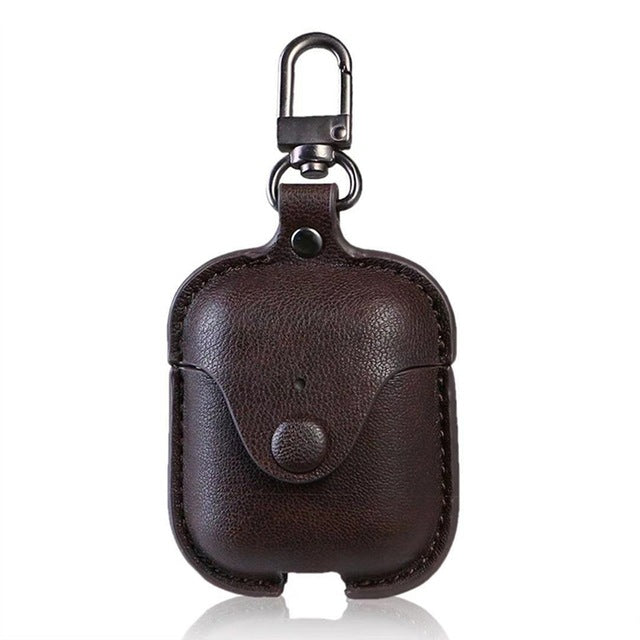 Leather Earpods Case with Clip