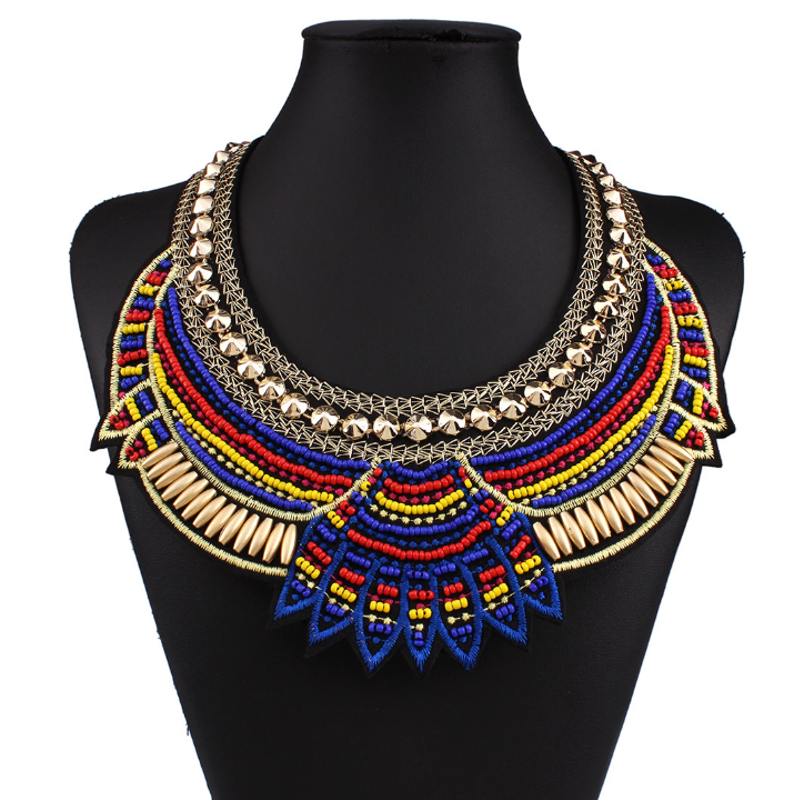 Vintage Afro Beaded Necklace