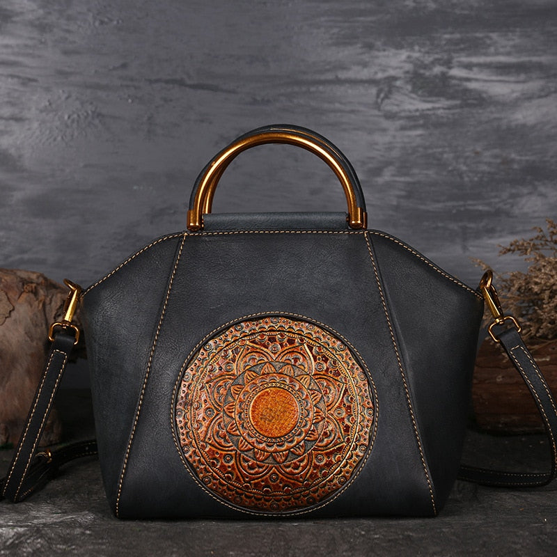 "Sun" Vintage Leather Handbag