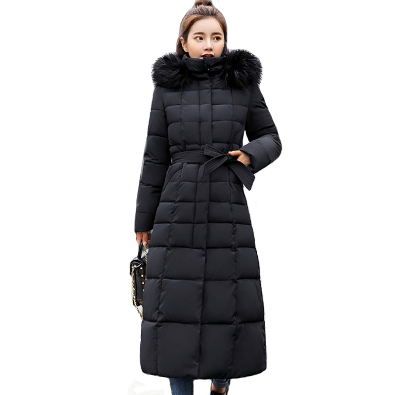 Long Parka with Fur Collar