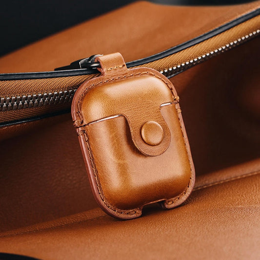 Leather Earpods Case with Clip