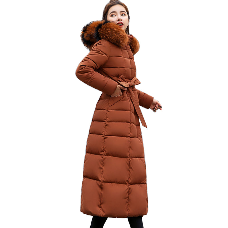 Long Parka with Fur Collar