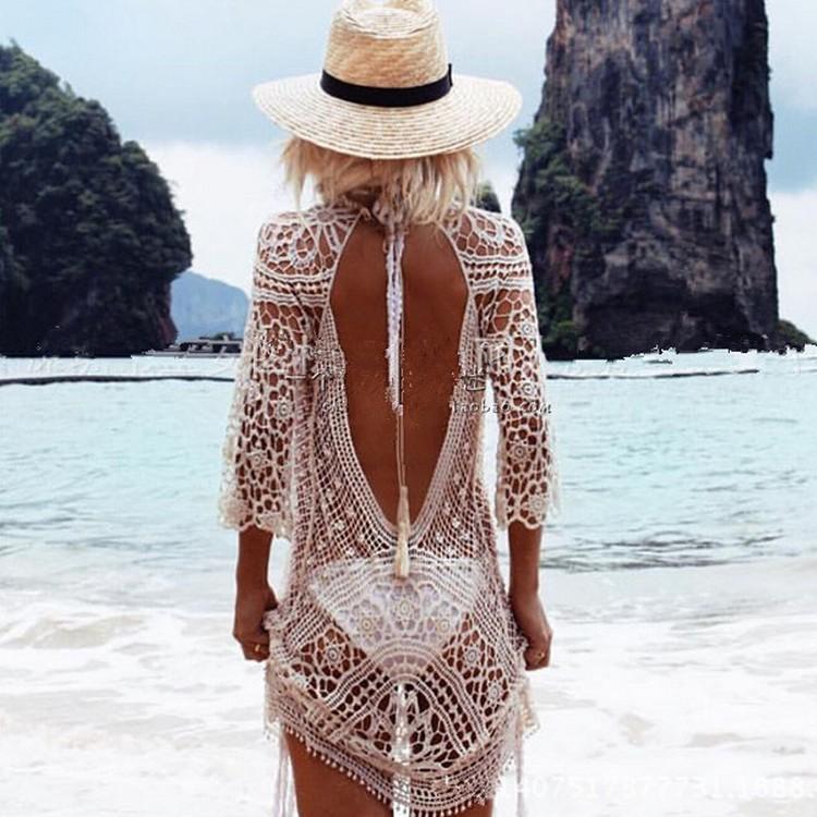 Knit Backless Bikini Cover Up