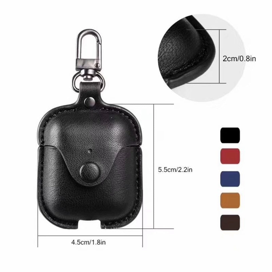 Leather Earpods Case with Clip