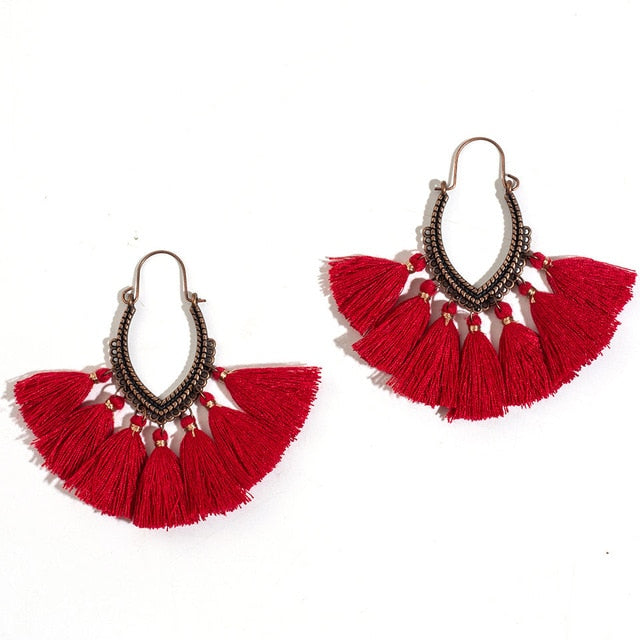 Fringe Bohemian Tassel Hoops