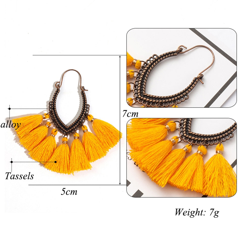 Fringe Bohemian Tassel Hoops