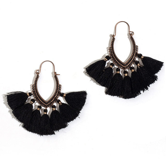 Fringe Bohemian Tassel Hoops