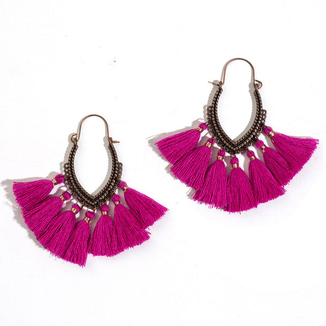 Fringe Bohemian Tassel Hoops