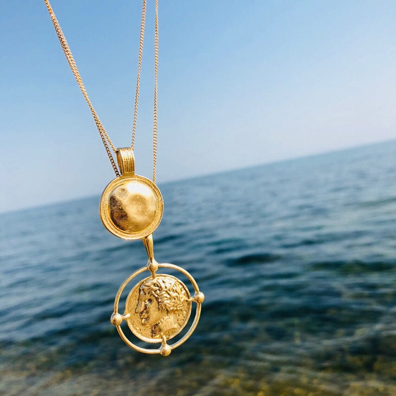 Gold Layered Coin Charm Necklace