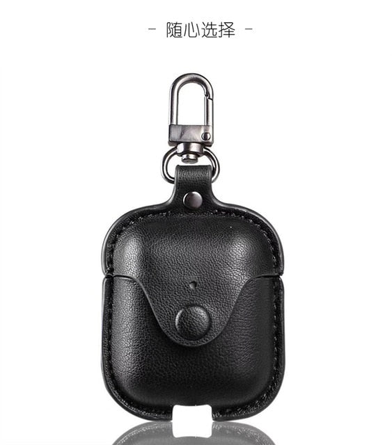 Leather Earpods Case with Clip