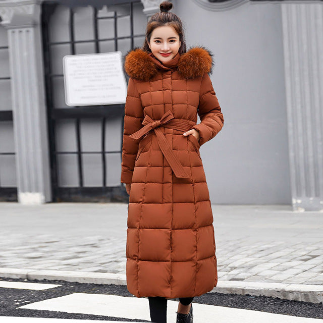 Long Parka with Fur Collar