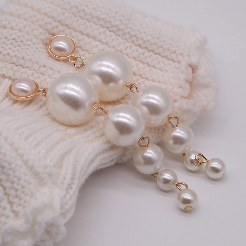 Elegant Layered Pearl Drop Earrings