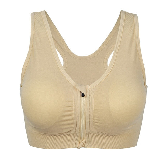 Zipper Front Sports Bra