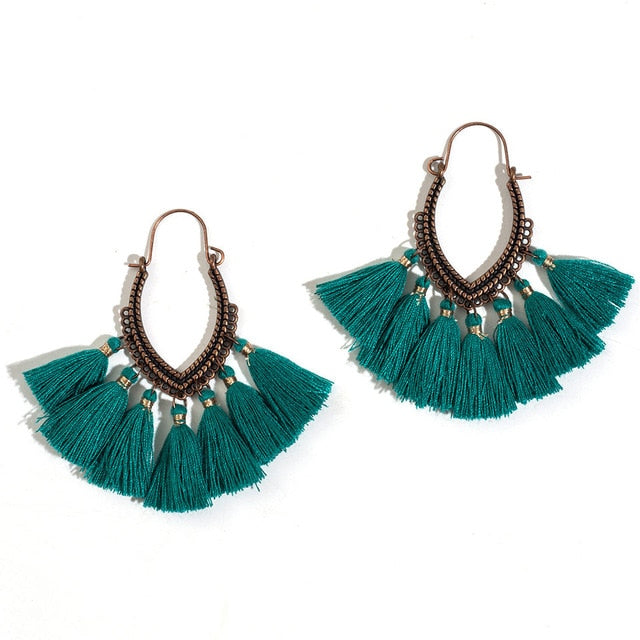 Fringe Bohemian Tassel Hoops