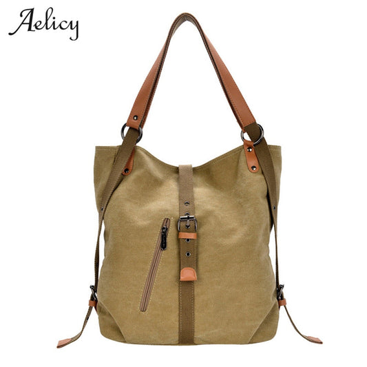 Rustic Canvas Convertible Shoulder Bag