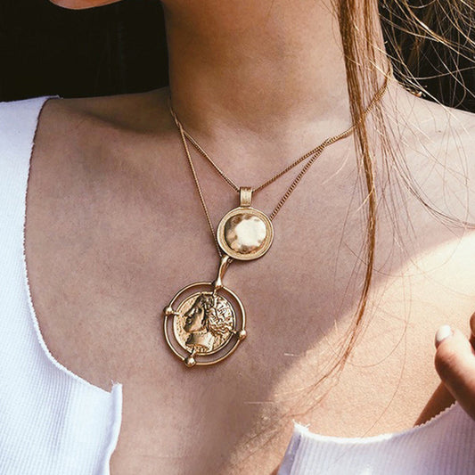 Gold Layered Coin Charm Necklace