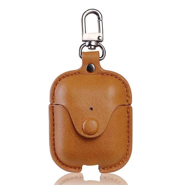 Leather Earpods Case with Clip