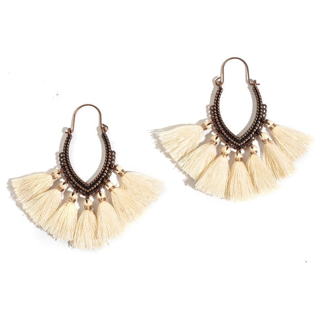 Fringe Bohemian Tassel Hoops