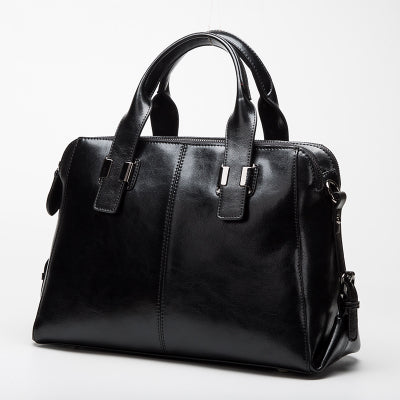 Oil Leather Tote with Strap