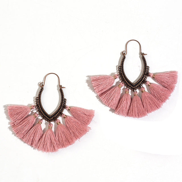 Fringe Bohemian Tassel Hoops