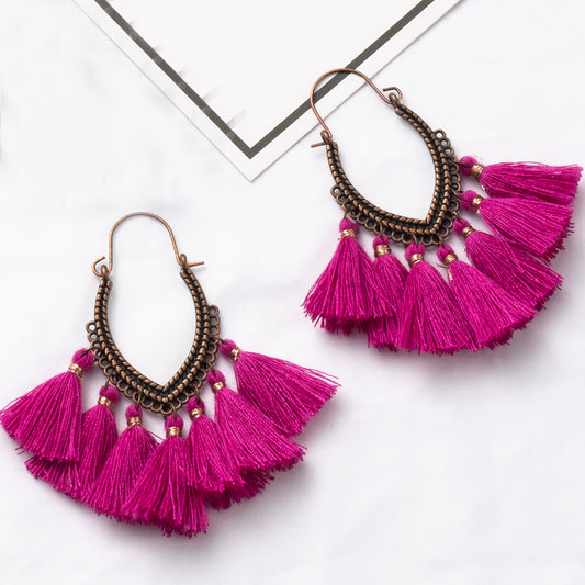 Fringe Bohemian Tassel Hoops