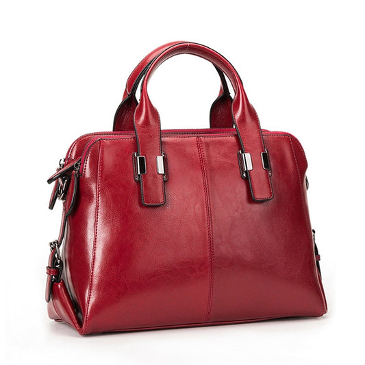 Oil Leather Tote with Strap