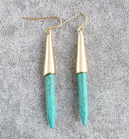 Artilady Vintage Stone Tassel Earrings