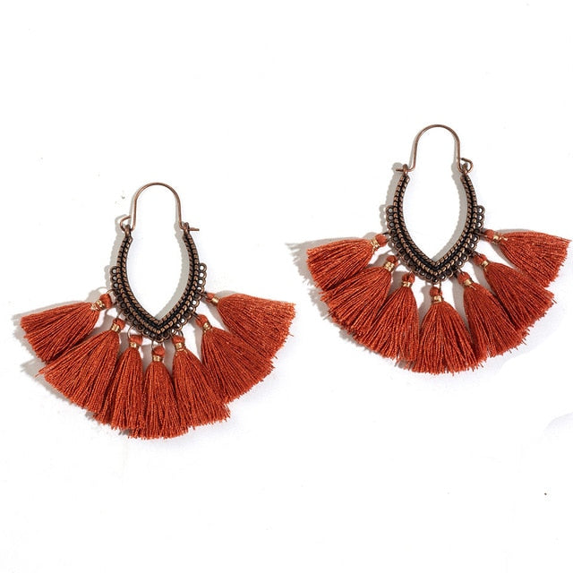 Fringe Bohemian Tassel Hoops