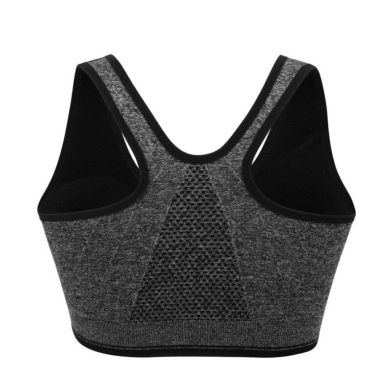 Zipper Front Sports Bra