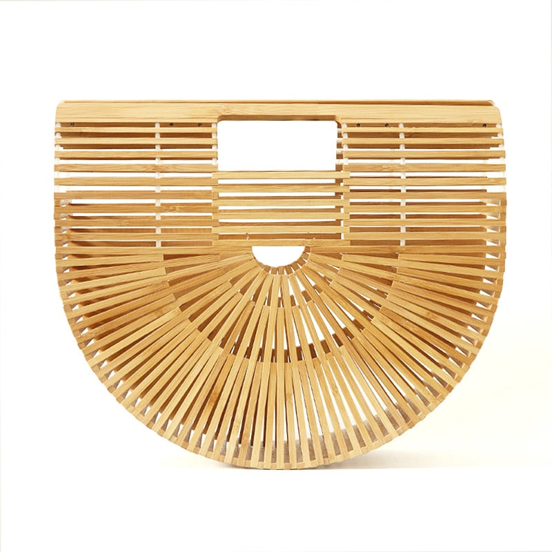 Vintage Bamboo Straw Handbag