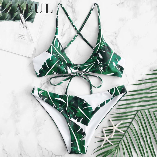 Bamboo Leaf Crisscross Brazilian Bikini