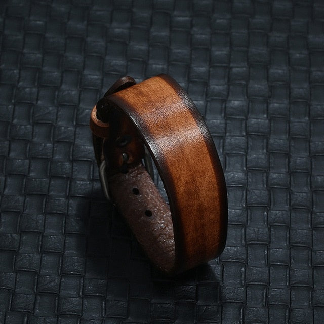 Vintage Leather Bracelet with Buckle