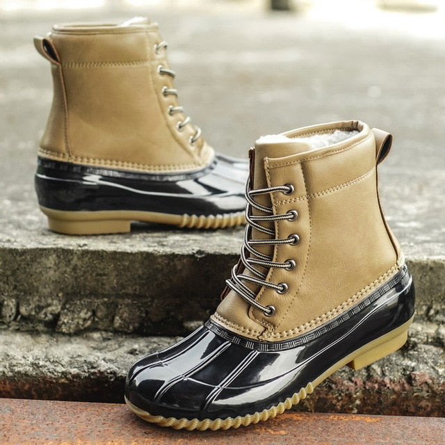 Black and brown duck clearance boots