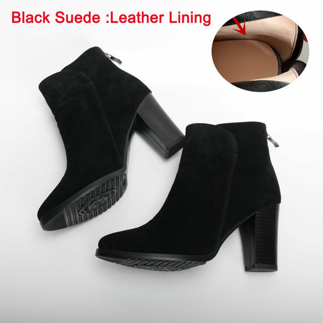 Black Leather Ankle Boots