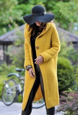 Chunky Hooded Long Cardigan