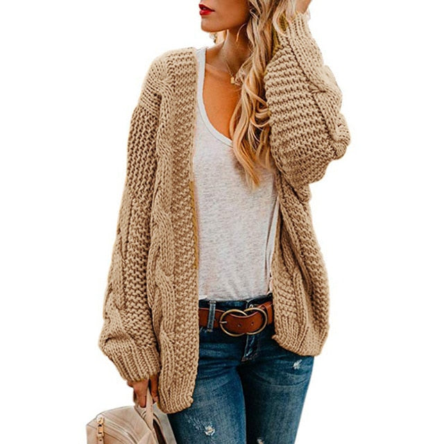 Boyfriend Cable Cardigan Sweater