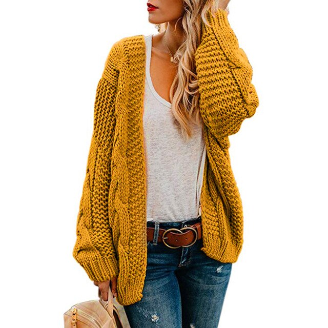 Boyfriend Cable Cardigan Sweater