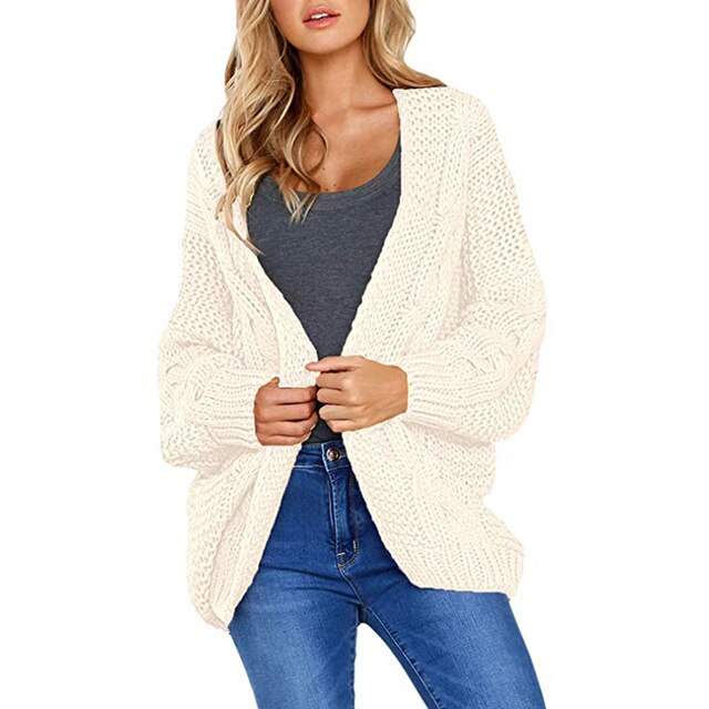 Boyfriend Cable Cardigan Sweater