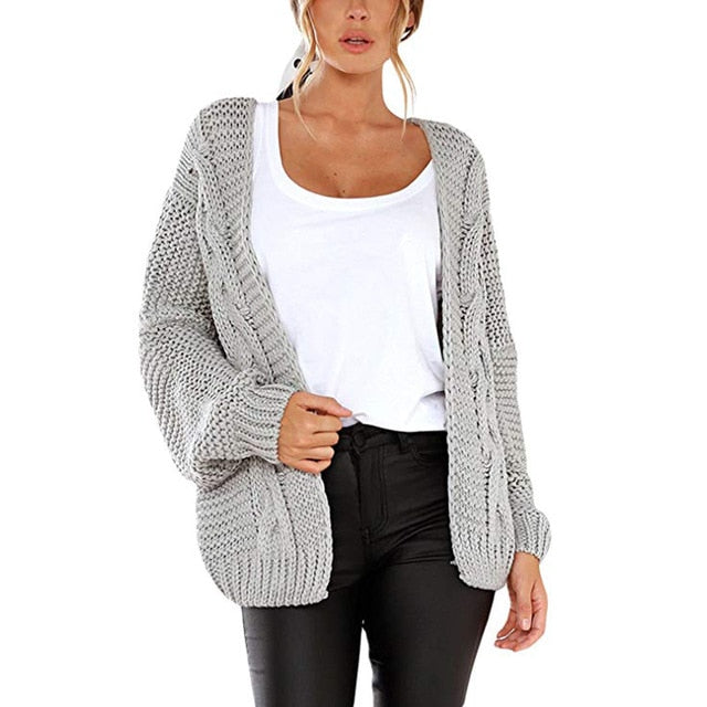 Boyfriend Cable Cardigan Sweater