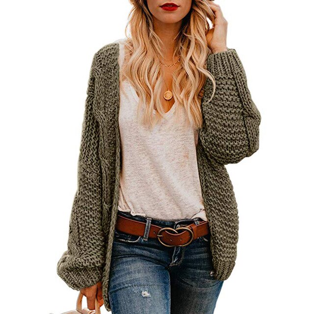 Boyfriend Cable Cardigan Sweater