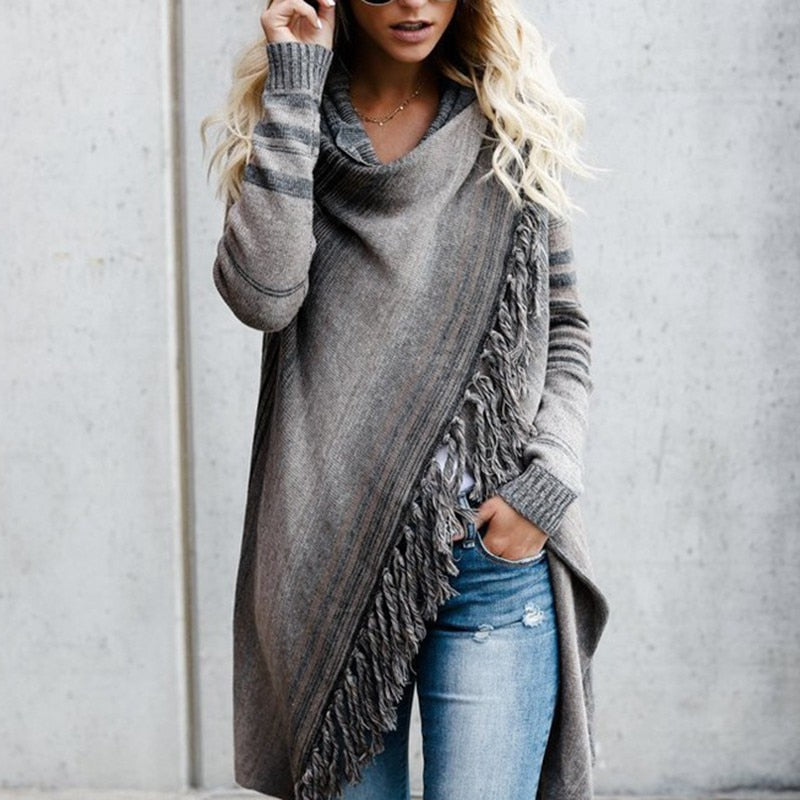 Asymmetric Poncho Sweater