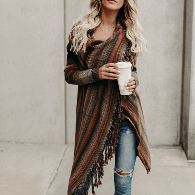 Asymmetric Poncho Sweater