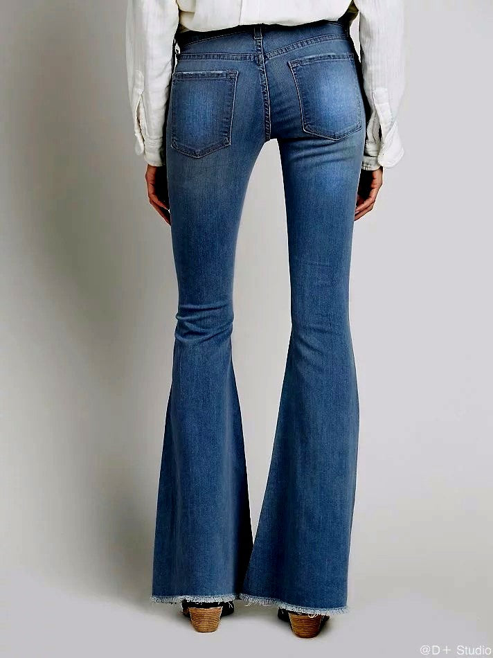 Retro Low Rise Flare Jeans