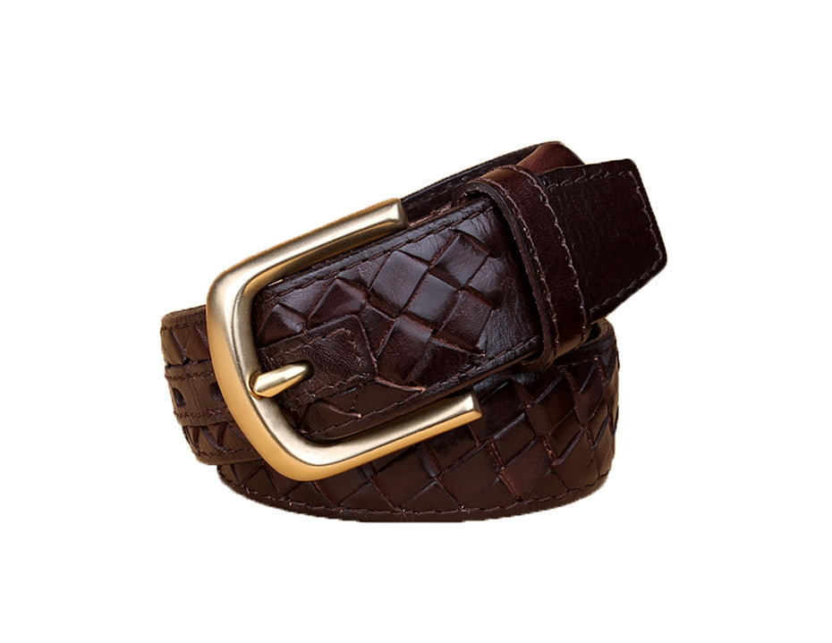 Knit Braided Leather Belt