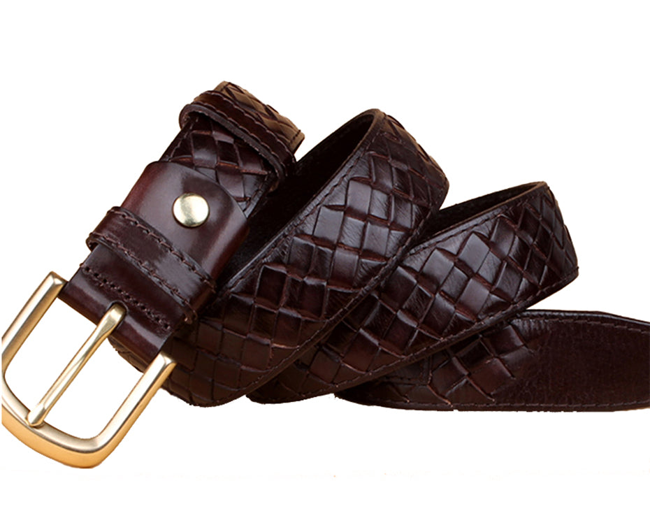 Knit Braided Leather Belt